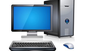 Grafika 3D - zestaw PC: monitor, klawiatura, myszka i obudowa